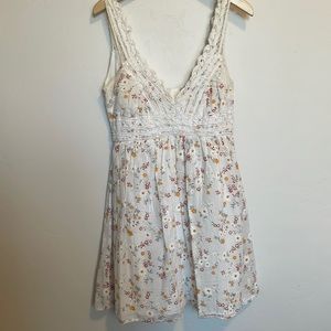 White floral dress with lace